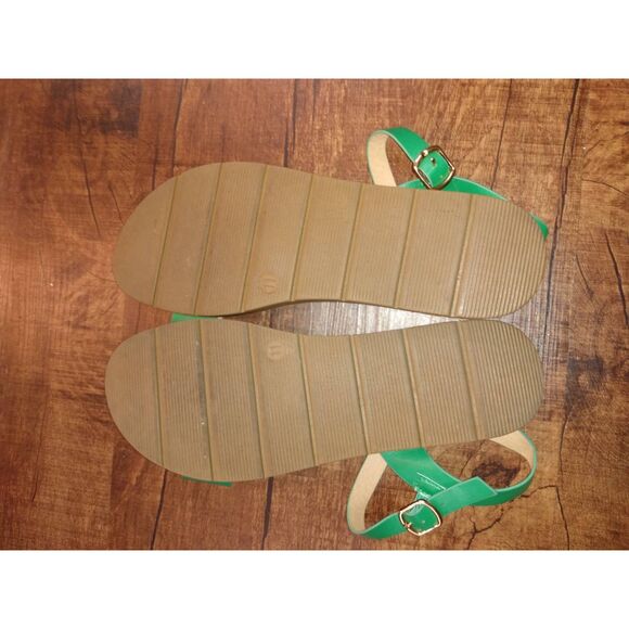 Herstyle Strappy Green Sandal Flats Size 11 - Picture 4 of 5